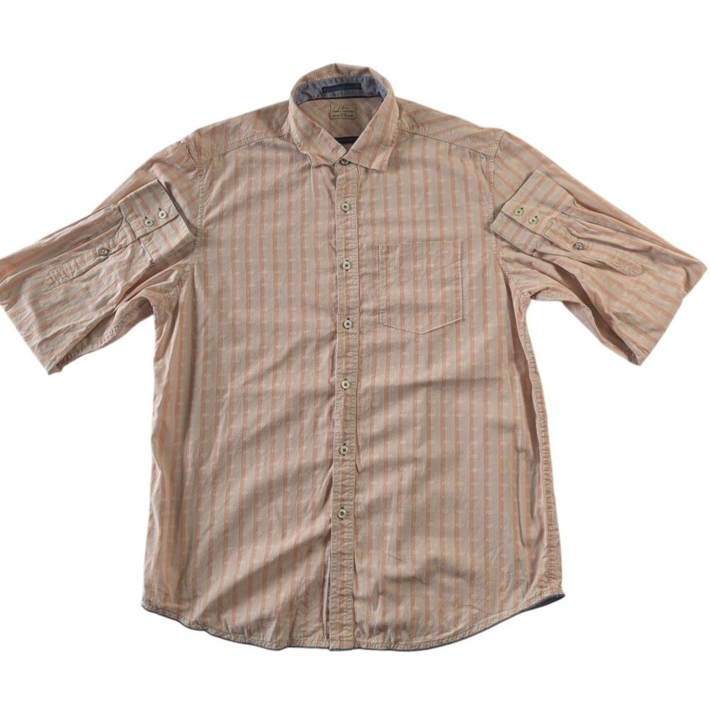 Tommy Bahama Mens L Button-Down Shirt Jeans Stripe Button Down Casual